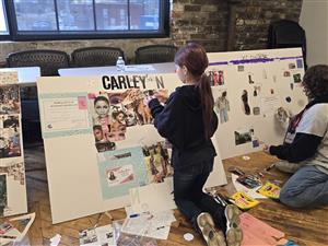 student working on project